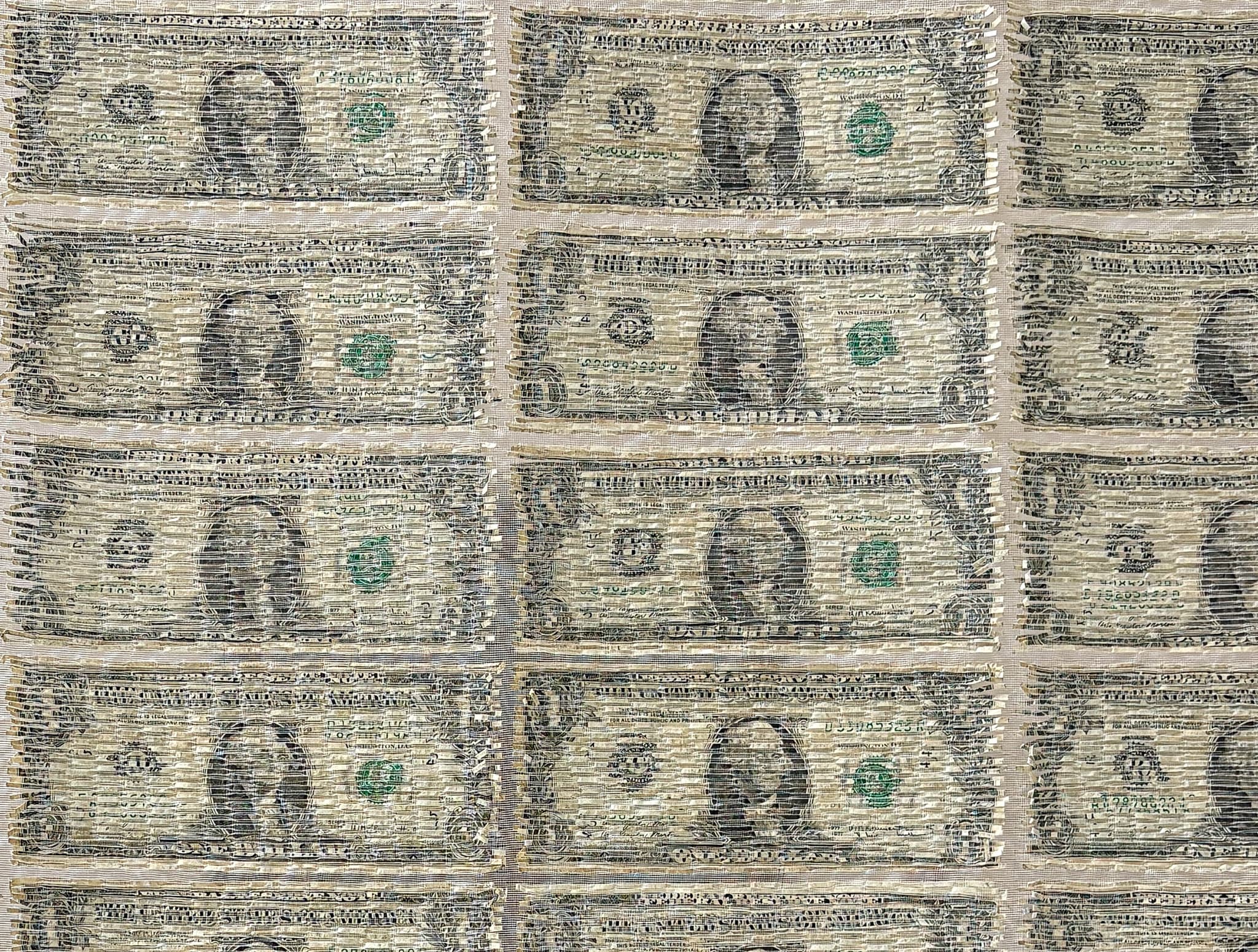 Detail of the reconstructed currency textile.