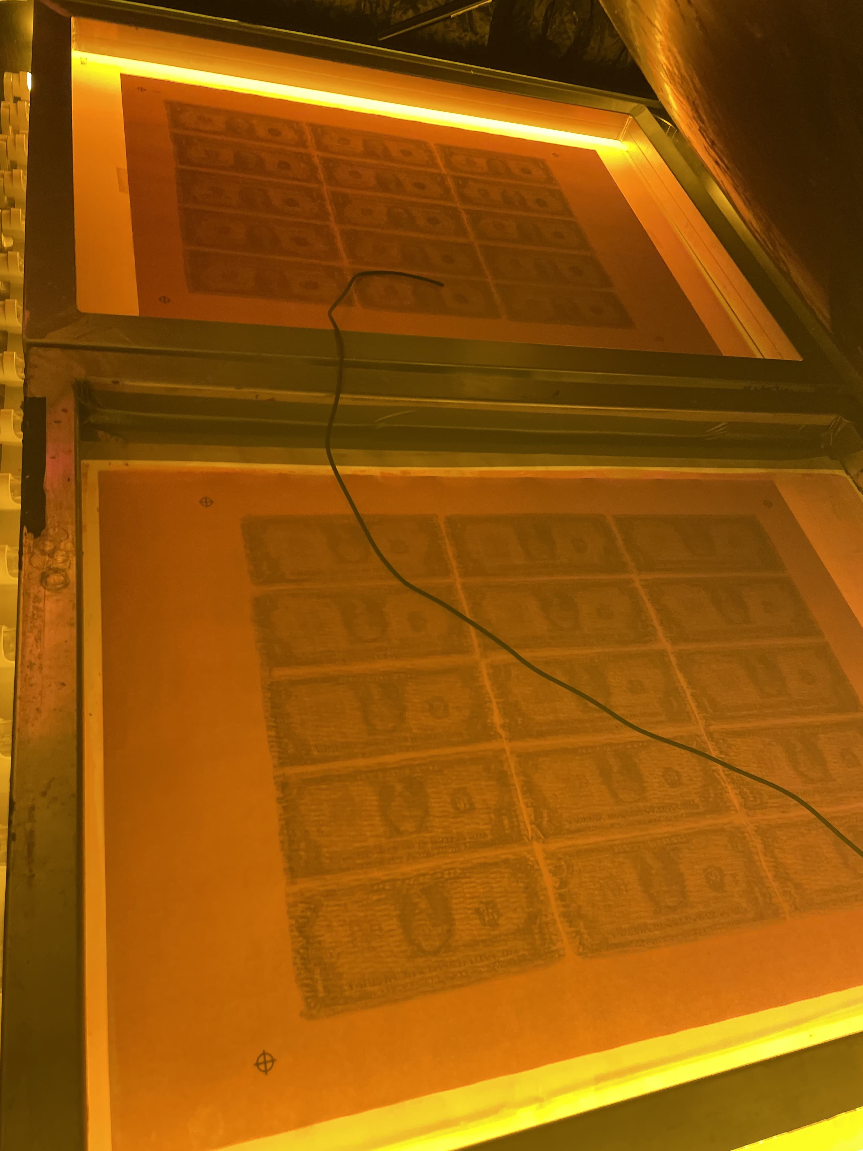 Screen printing process.